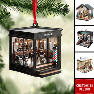 Personalized Barber Shop Christmas Ornaments - Gift For Barber - 2024 New Release