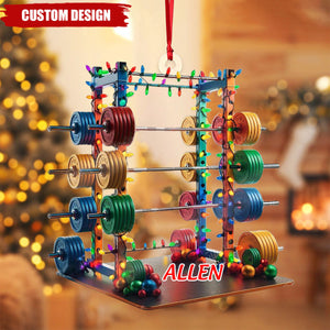 2024 New Release - Personalized Barbell Fitness Christmas Ornament, Gift For Gym Lover