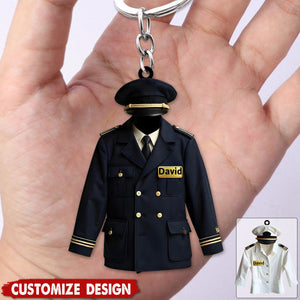 Personalized Pilot Uniform Keychain - Gift For Pilot