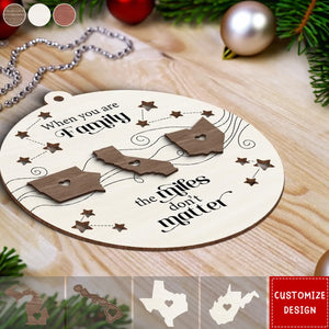 2024 New Release - Long Distance Family Friends Siblings Sisters Besties Personalized 2-Layered Wooden Christmas Ornament