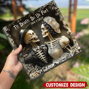 Til Death Do Us Part - Personalized Couple Square Shaped Stone With Stand - Anniversary Gift For Husband,Wife