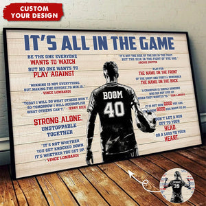 It's All In The Game - Personalized Boy Girl Soccer Poster - Gift For Soccer Lovers