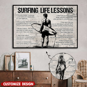 Personalized Surfing Life Lessons Poster-Gift For Surfing Lovers
