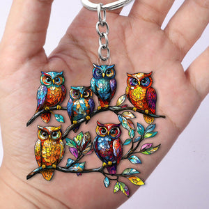 Colorful Owl Keychain-Perfect Gift for Animal Lovers, Friends, Family