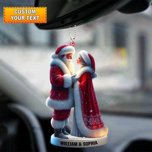 Personalized Santa and Mrs. Claus Car Ornaments-Gift For couple