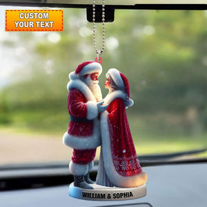 Personalized Santa and Mrs. Claus Car Ornaments-Gift For couple