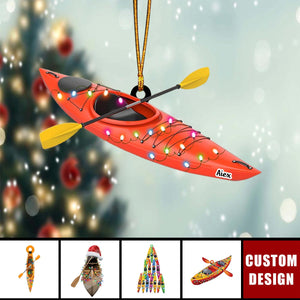Personalized Kayak Boat Acrylic Christmas Ornament - 2024 New Release