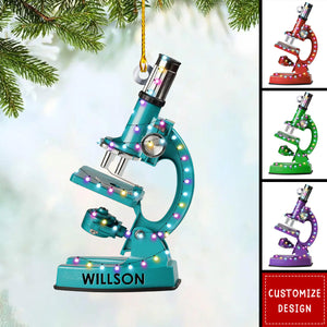 Personalized Microscope Christmas Ornament Gift for Scientist-2024 New Release
