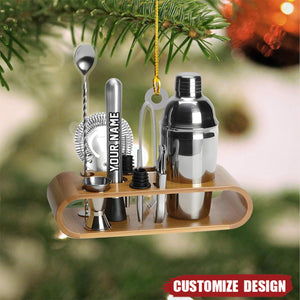 Personalized Bartender Acrylic Christmas Ornament Gift For Bartender - 2024 New Release