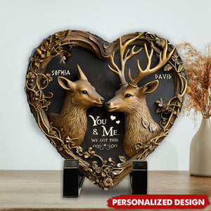 You & Me We Got This-Personalized Hunting Heart Shaped Stone-Couple Gift For Her,His