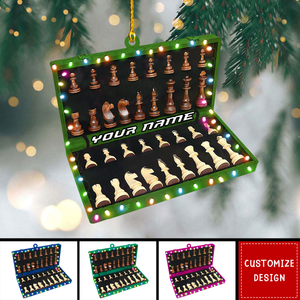 Personalized King and Queen Chess Christmas Ornament - Gift For Chess Player,Lovers
