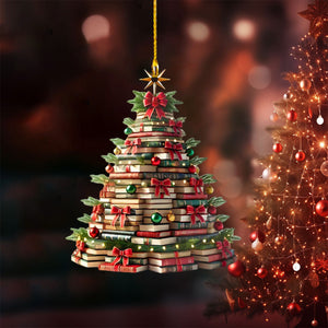 Book Tree Christmas Ornament-Gift for Book Lover-2024 New Release
