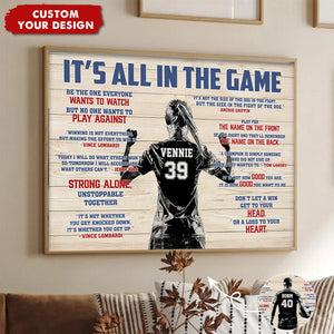 It's All In The Game - Personalized Boy Girl Soccer Poster - Gift For Soccer Lovers