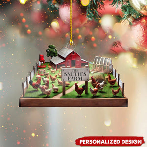 Personalized Chicken Farm Ornament-Gift For Farm Lover-2024 New Release