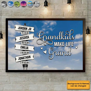 Personalized Gift For Grandma Street Signs With Grandkids Names Poster