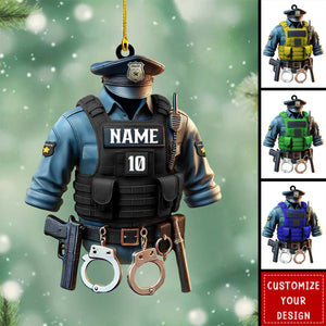 Personalized Police Officer Ornament,Custom Name & Badge Number - 2024 New Release