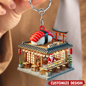 Personalized Sushi Shop Keychain-Gift for Sushi Lovers