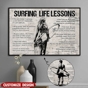 Personalized Surfing Life Lessons Poster-Gift For Surfing Lovers