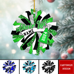 Personalized Cheerleading Pom pom Girl Christmas Ornaments