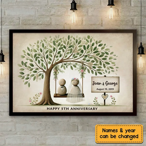Personalized Wedding Pebble Mr & Mrs Pebble Art The Day We Got Married Poster