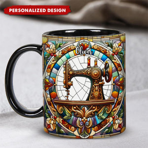 Colorful Sewing Machine - Personalized Sewing Mug