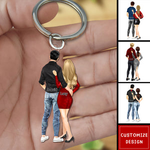 Personalized Acrylic Couple Keychain Gift For Wife,Husband