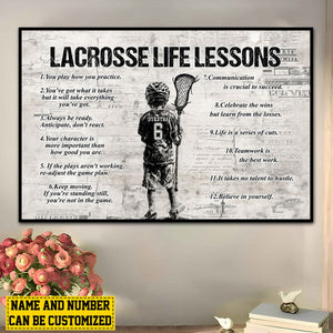 Personalized LacrosseLife Lessons Boy Poster-Gift For Volleyball Lovers