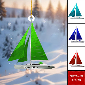 Personalized Sailboat Christmas Ornament Gift For Sailor-2024 New Release