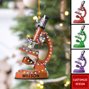 Personalized Microscope Christmas Ornament Gift for Scientist-2024 New Release