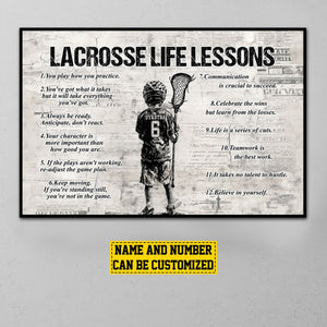 Personalized LacrosseLife Lessons Boy Poster-Gift For Volleyball Lovers