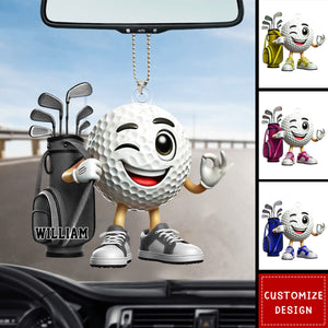 Personalized Golf Car Ornament -Gift For Golf Lover