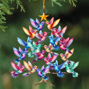Colorful Hummingbird Christmas Tree Ornament, Gift For Bird Lovers-2024 New Release