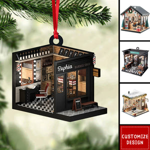 Personalized Barber Shop Christmas Ornaments - Gift For Barber - 2024 New Release