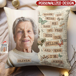 Memorial Hug This Pillow & Know I'm Here - Personalized Photo Pillow