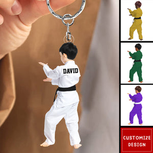 Personalized Kid Karate,Jiu Jitsu,Judo Keychain - Gift For Karate,Jiu-Jitsu Lovers