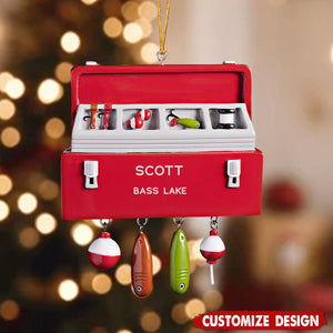 Personalized Fishing Tackle Box Christmas Ornament - Gift For Fishing Lovers