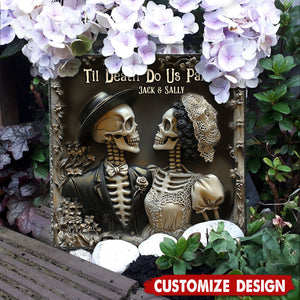 Til Death Do Us Part - Personalized Couple Square Shaped Stone With Stand - Anniversary Gift For Husband,Wife