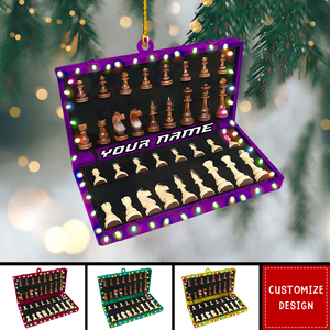 Personalized King and Queen Chess Christmas Ornament - Gift For Chess Player,Lovers