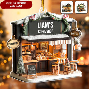 Personalized Coffee Shop,Coffee Bar, Coffee Store Christmas Ornament-2024 New Release