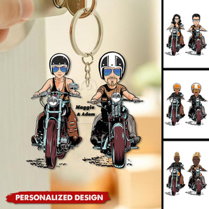 Personalized Couple Motocross Keychain