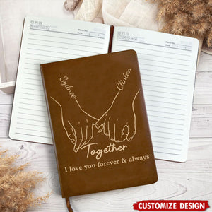 From our first kiss till our last breath - Personalized Couple Leather Notebook - Anniversary Gift For Wife,Husband