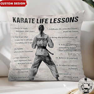 Personalized Karate Life Lessons Pillow - Gift For Karate Lovers