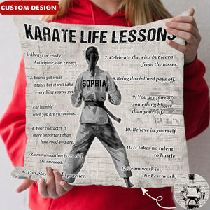 Personalized Karate Life Lessons Pillow - Gift For Karate Lovers