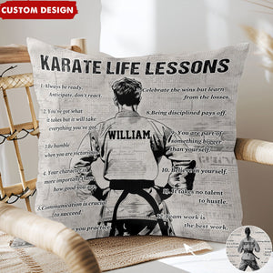 Personalized Karate Life Lessons Pillow - Gift For Karate Lovers