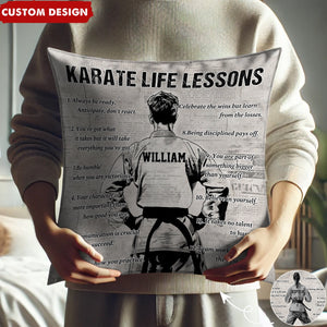 Personalized Karate Life Lessons Pillow - Gift For Karate Lovers
