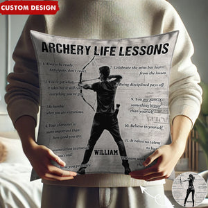 Personalized Archery Life Lessons Pillow-Gift For Archery Lovers