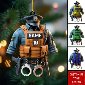 Personalized Police Officer Ornament,Custom Name & Badge Number - 2024 New Release