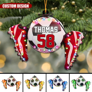 Personalized Soccer With Shoes Christmas Ornament, Gift For Soccer Players-2024 New Release