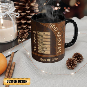 Man Of God - Personalized Black Mug