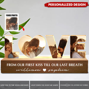 Love You To The Moon And Back-Personalized Photo LED Night Light-Gift For Couple